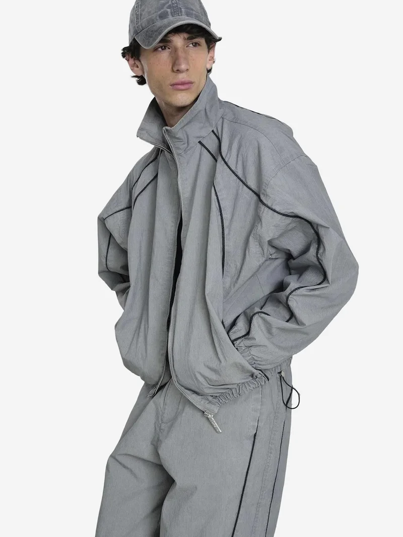 Giesto Grey GIESTO Contrast Binding Detailed Jacket for Men | Best Price UAE